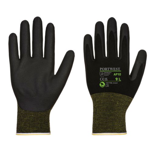 Portwest NPR15 Foam Nitrile Bamboo Glove - 12 pack Black Black